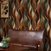 Papel de Parede Autoadesivo Colorido Onda Listrada Estilo Novo Retro Pintura a Óleo para Decoração de Sala de Estar e Embelezamento de Paredes de Fundo