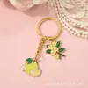 Chaveiro de liga metálica com esmalte para o Festival do Meio Outono, pingente de lua com coelho de jade Chang'e em estilo antigo, acessório para chaveiro de mochila e carro
