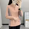 Camiseta de Manga Longa para Primavera e Outono Feminina, Gola Alta, Camada Base Casual, Pulôver, Secagem Rápida, Tecido Térmico, Esportes ao Ar Livre, Corrida, Versátil para Mulheres