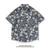 Camisa Tie-Dye Masculino de manga curta Verão estilo fino Feeling featuer bonito camisa de meia manga estilo japonês retrô jaqueta solta na moda