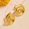 Pendientes de titanio y acero con diseño geométrico irregular de cuerpo entero, presión de aceite, oro de 18 quilates, para mujer, moda, pendientes de alta gama, venta al por mayor