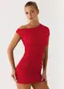 2026 Moda Europea y Americana Transfronteriza para Mujer Falda Corta de Cadera de Alto Nivel Ajustada Versátil Plisada Vestido sin Mangas de Hombros Descubiertos