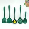 Utensílios de Cozinha Espátula de Silicone Fda Cabo Longo Suprimentos de Cozinha Conjunto de Espátulas com Gancho Colher de Sopa Escorredor Colher de Arroz