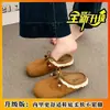 2026 Chinelos Meio Sapato Elegantes para o Trabalho Estilo Retrô com Renda e Bico Fechado para Mulheres Solado Macio Antiderrapante Chinelos de Exterior Sapatos Antiderrapantes Birkenstock Uso Externo