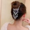 Nuevo Estilo Chinoiserie Lujo Accesible Hebilla para Coleta con Borla Flor de Perla Incrustada de Diamantes Pasador Pinza de Agarre de Moda Accesorios para el Cabello de Gama Alta para Mujeres