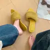 Pantuflas mullidas de estilo de hadas, punta abierta y puntiaguda, para mujer, nuevas de otoño/invierno, tacón grueso francés, sin cordones, sandalias de una sola tira