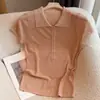 Camiseta de Punto Manga Corta con Cuello Polo Estilo Old Money Francés para Mujer, Nuevo Modelo Verano 2026, Favorecedora, Elegante, Versátil