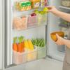 Caja de almacenamiento para refrigerador con puerta lateral, de grado alimenticio, para congelador, al por mayor, caja de plástico transparente para alimentos de estilo japonés