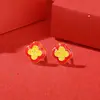 Aretes Originales de la Semana del Caballo para Mujer, Plata Pura, Elementos del Año Nuevo Estilo Chino, Aretes de Moneda de Trébol Próspero