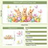 Conejo de Pascua Mariposas Huevos de Colores Flores Adornos Pegatinas Estáticas para Puerta de Vidrio Ventana Atmósfera Lindos