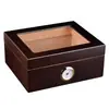 Caja de Madera para Almacenamiento de Puros Transfronteriza Madera Maciza Tapa Abatible Transparente Caja de Almacenamiento Humidificadora para Puros Caja de Madera para Puros