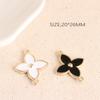 Accesorios de joyería de estilo coreano para hacer uno mismo, collar de aleación con gota de aceite de oro k popular coreano, colgante pequeño con doble colgante de trébol de cuatro hojas
