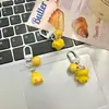 Pingente de Carro Sino Fivela Frango Tridimensional Gordo Desenho Animado Boneca de Resina Casal Estudante Mochila de Escola Enfeites para Pendurar na Bolsa
