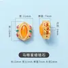 Colgante de ámbar incrustado con oro real de 24K bañado en cobre flor de loto barril para atraer la riqueza cuentas accesorios de joyería DIY hechos a mano accesorios para pulseras