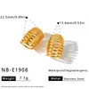 Pendientes de clip de acero inoxidable multicapa huecos estilo Ins para mujer, diseño de nicho con un toque de alta gama, pendientes versátiles y elegantes al por mayor