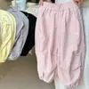Pantalones para Niñas 2026 Verano Nueva Moda Pantalones Cargo Infantiles para Niños Mayores, Largos Casuales Sueltos Versátiles de Moda