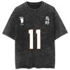 Haikyuu Voleibol Junior Lavada Retro Camiseta Hip Hop Animación Casual Algodón Verano Pareja Manga Corta