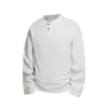 Nuevo 2026 Pequeño Giro Estilo Old Money Cuello Henley Manga Larga Capa Base Sudadera con Capucha Chaqueta para Hombre Otoño