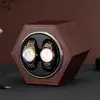 Rocker de reloj hexagonal transfronterizo de 2 ranuras, caja de carga superior giratoria para reloj mecánico automático, rocker de reloj eléctrico, rotador de reloj, regalo