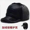 Gorros de Lana Cálidos con Protección para los Oídos para Otoño e Invierno de Hombre, Gorros de Algodón para Personas de Mediana Edad y Mayores, Gorras Casuales tipo "Dad Hat", Gorras de Visera Antifrío para Mayores