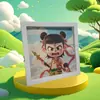 Presente Artesanal Pintura com Diamantes Brilhantes Brinquedo Educativo com Adesivos de Diamante e Porta-Retrato Peça de Exibição Criativa DIY