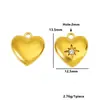 Pendente Pequeno Cruzado Aço Inoxidável Banhado a Ouro 18K Estrela Lua Sol Coração Pingente DIY Colar Brinco Acessórios de Joia