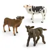 Conjunto de 3 Miniaturas de Bezerros Selvagens 3 Figuras Realistas de Bezerros de PVC Inclui Bezerro Angus Bezerro Leiteiro e Bezerro Marrom Brinquedos Educacionais para Crianças