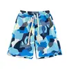 Shorts Camuflados Masculinos Jacquard com Letras Calças de Casal Calças de Praia Esportivas Casuais Retas Ins