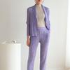 Qualidade de Balcão Outono e Primavera Elegante Plissado Estampa Floral Tingimento Elegante Roupa de Trabalho Casual Moda Jaqueta de Botão Único