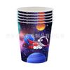Prato de Papel Temático de Astronauta Espacial de Desenho Animado Louça Toalha de Mesa de Planeta Bandeira Decoração de Festa de Aniversário Infantil