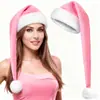 Gorro de Navidad de felpa extralargo transfronterizo, gorro de Navidad corto de felpa, suministros de decoración de regalos de Navidad, felpa larga