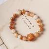 Hainan Carvão Natural Queimado Gordura de Ovelha Jade Branco Bodhi DIY Pulseira Tecida com Cordão de Contas para Canto para Acessórios Masculinos e Femininos