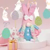Decoração de Páscoa Coelho Sem Rosto Cenoura Ovo de Páscoa Ornamento Festa Fofa Azul Rosa Transfronteiriça Novo Produto