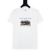 Camiseta de Manga Corta de Algodón Estilo Pareja Moda Callejera Americana Marca Graffiti Divertido Letras Clásicas Estampadas Versión Alta Transfronteriza