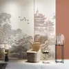 Nuevo estilo chino paisaje atmosférico ático estudio pared de fondo tela papel tapiz sala de estar dormitorio tela de pared clásica mural no tejido