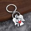 Llavero de metal con forma de ángel con alas de santo transfronterizo europeo y americano, para iglesia religiosa, publicidad, pequeños regalos, colgante creativo promocional