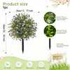 Folhagem Artificial Atacado com Flores de Chá e Eucalipto para Decoração Externa, Flores Artificiais para Fotografia de Beleza de Jardim
