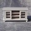 1:12 Casas de Boneca DIY Cabine Mini Móveis Madeira/Branco Armário de TV com Porta Dupla Design Normcore