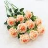 Flor Artificial Rosa de un Solo Tallo Decoración de Mesa de Hotel para el Hogar Flor Falsa Flor de Seda Artificial de Boda Venta Directa de Fábrica