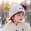 Chapéus de Bebê Fofos para Outono e Inverno, Chapéus de Tricô Quentes e Grossos para Meninos e Meninas, Chapéus de Lã à Prova de Vento Estilo Coreano, Modernos