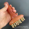 Cepillo Meridiano de Cuerno de Palo de Rosa con Clavos de Cobre para Masaje, Hombro y Cuello con Pulso, Masaje Abdominal, Terapia Capilar, Raspado y Uso General del Cuerpo