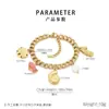 Moda Popular Elementos Marinhos Criativo Concha Estrela do Mar Peixe Dourado Tartaruga Pingente Aço Inoxidável Dourado Pulseira