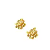Diseño de Nicho Japonés Vintage Artístico Tridimensional Laminado Flor Latón Chapado en Oro 925 Tremella Pin Aretes Aretes para Mujer