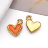 Venta Caliente Transfronteriza Colgante de Acero Inoxidable Esmaltado Colorido con Forma de Corazón de Durazno 9x9mm Colgante DIY Cadena de Copa Cadena de Teléfono Móvil Accesorios