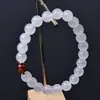 Venta al por mayor del fabricante Ágata Blanca Natural Pulsera de Círculo Único con Carácter [Fu] Pulsera de Diseño de Nicho para Mujer Pulsera Regalo