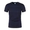 Camiseta de Verano de Manga Corta para Hombre 2026, Cuello Redondo, Malla de Secado Rápido, Top Deportivo de Moda, Color Sólido