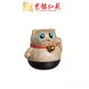 Vaso Nanmu Gato Arte Mingxianyuan Dibujo Animado Creativo Seda Dorada Nanmu Gato Talla en Madera Adorno
