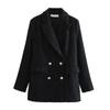 Comercio exterior transfronterizo otoño 2022 estilo europeo y americano zaura textura de lana doble botonadura chaqueta de traje de otoño e invierno