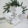 Decoração de Natal 24CM Flor de Natal de Malha Oca Decoração de Casamento Festa Árvore de Natal Flor Artificial Atacado