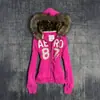 2026 Nueva Tendencia de Moda Urbana para Mujer Estilo Gótico Harajuku Sudadera con Cremallera y Cuello de Piel con Pedrería Sudadera Lulu